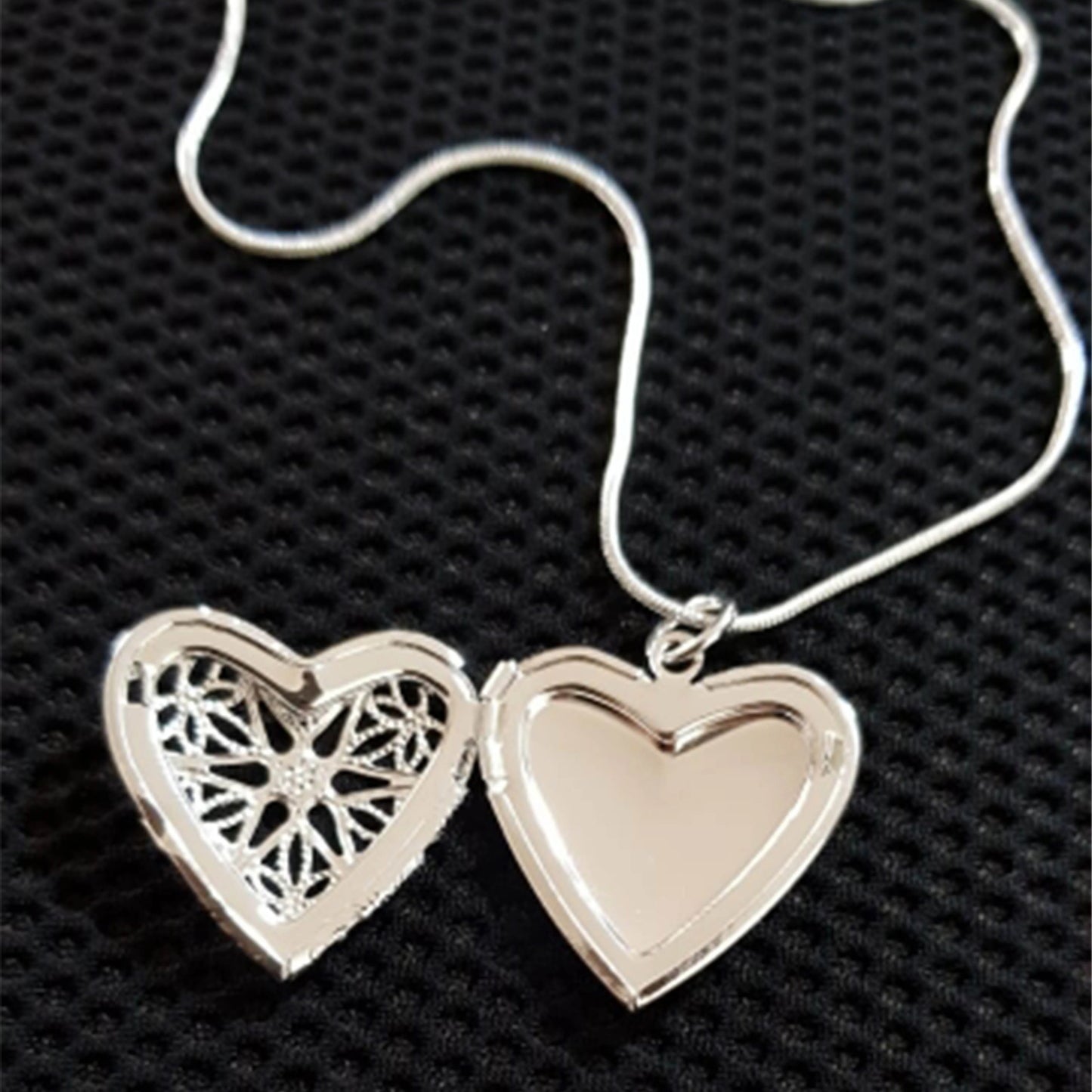 "Pendentif médaillon photo en forme de coeur"