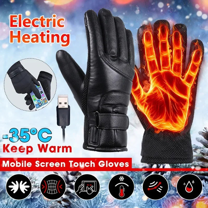 Gants d'hiver chauffants rechargeables par USB