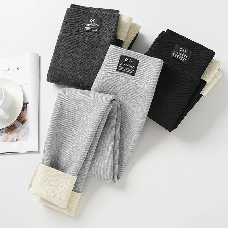 Leggings doublés en polaire d'hiver pour femmes