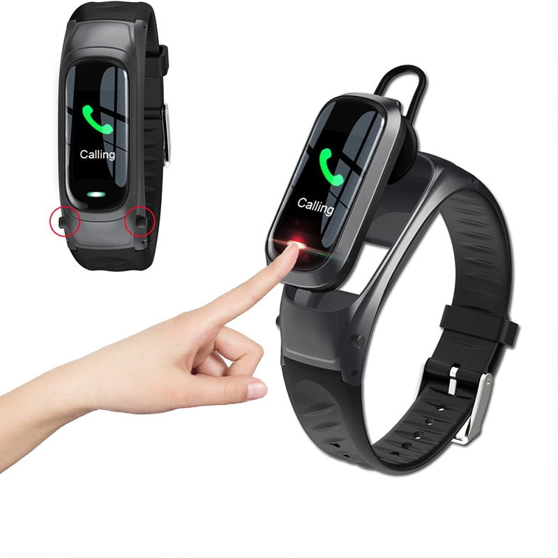Bracelet intelligent 2 en 1 avec écouteurs Bluetooth