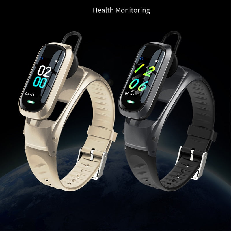 Bracelet intelligent 2 en 1 avec écouteurs Bluetooth